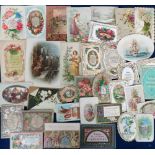 Ephemera, Victorian Greetings Cards, a collection of 80+ cards to include embossed, celluloid,