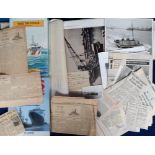 Ephemera, Tugs and Towing, a selection of items to include a scrap book dating from the 1940s to the