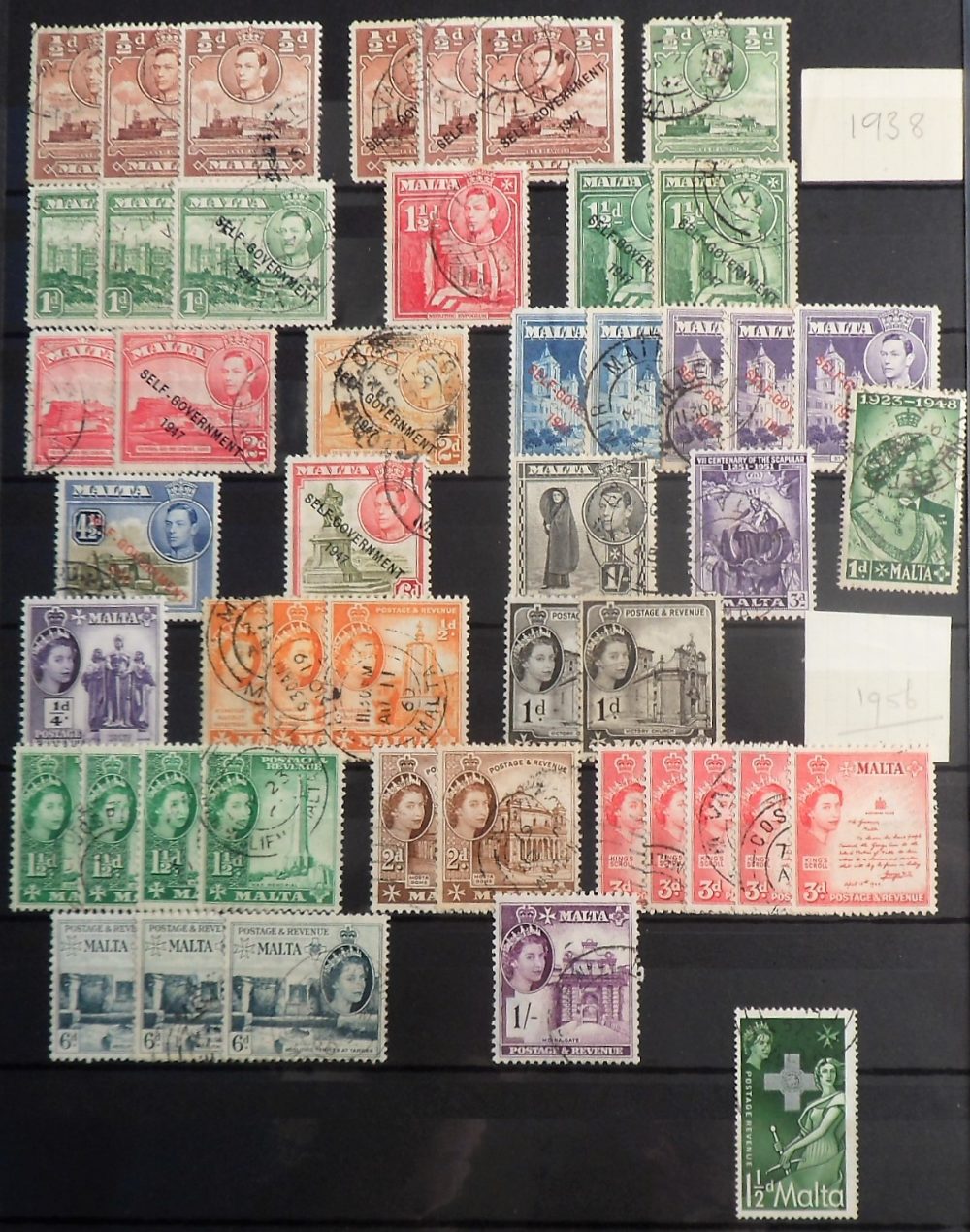 Stamps, Collection of Australia, New Zealand, Malaya, Malta & South Africa housed in a maroon - Image 23 of 30