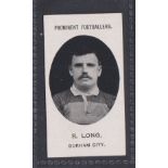 Cigarette card, Taddy, Prominent Footballers (No Footnote), Durham City, type card, R. Long (vg) (