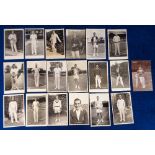 Tennis postcards, Tennis, selection of 19 b/w photographic cards of male tennis stars, mostly by