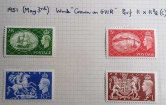 Stamps, GB QV-KGVI mint and used collection with values to £1, noted QV 5 shilling Rose Plate 1 (