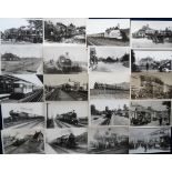 Photographs, Rail, approx. 170 b/w postcard sized images of rail stations, locomotives, bridges,