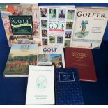 Golf books, a collection of 8 books including 'The American Golfer' edited by Charles Price 1964, '