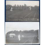 Tennis postcards, Tennis, rare pair of RP’s of The Cumberland Tournament 1908 and 1910, both sent