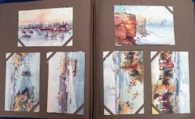 Postcards, a UK topographical and subject mix of approx. 340 cards in vintage album inc. Royalty (