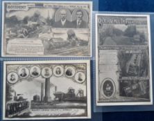 Postcards, Social History, 3 RPs published by W Gothard, inc. rail accident at Sharnbrook nr Bedford