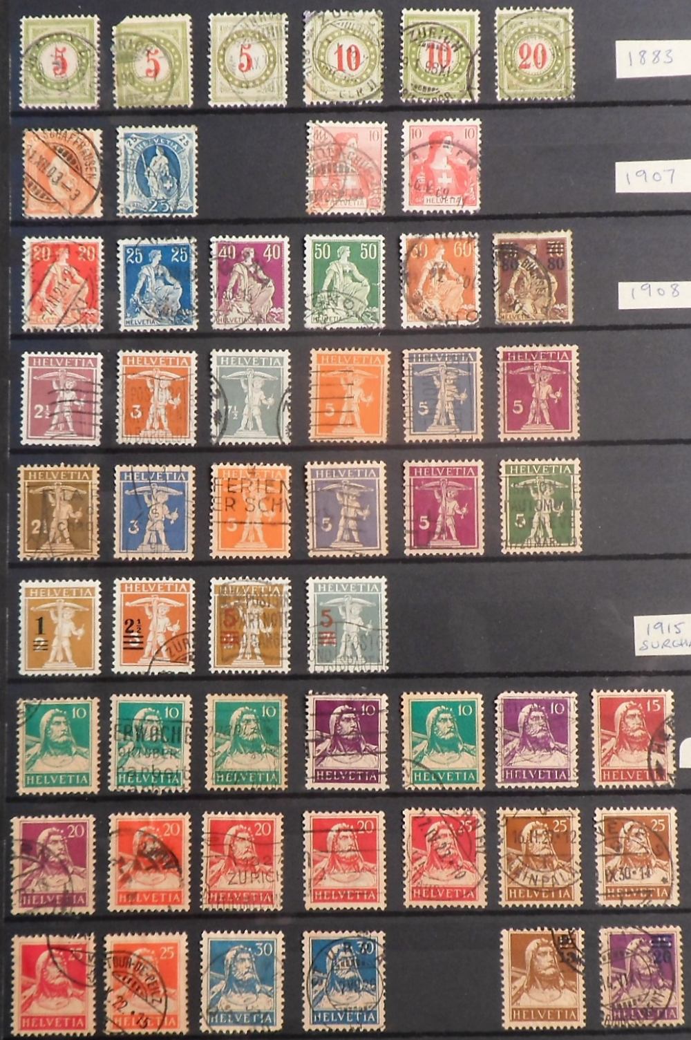 Stamps, Collection of Swiss 1850-1972 housed in a black stockbook together with a collection of - Image 4 of 8