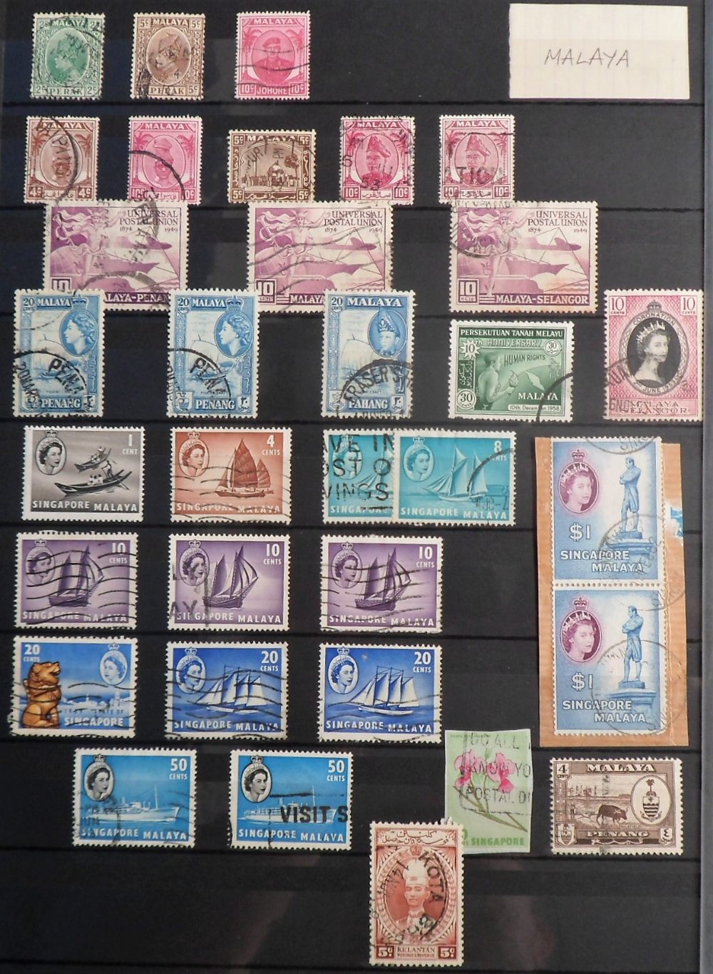 Stamps, Collection of Australia, New Zealand, Malaya, Malta & South Africa housed in a maroon - Image 21 of 30