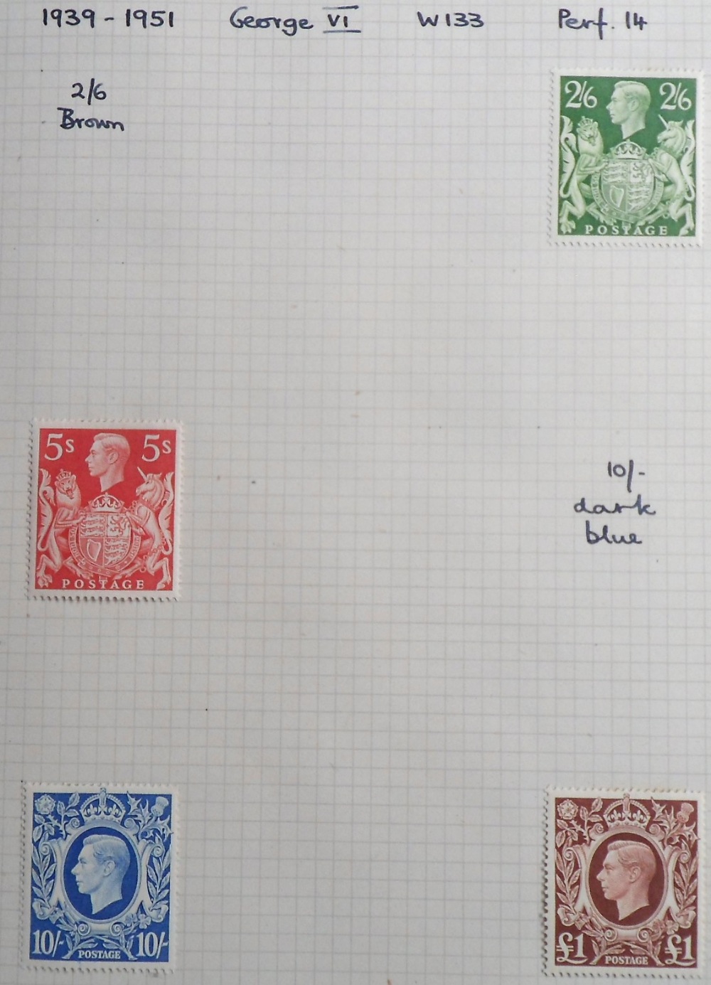 Stamps, GB QV-KGVI mint and used collection with values to £1, noted QV 5 shilling Rose Plate 1 ( - Image 2 of 12