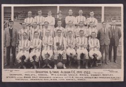 Football postcard, Brighton & Hove Albion FC, 1921-1922, photographic card showing squad & officials