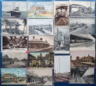 Postcards, Rail, Great Eastern, 30+ cards (to include 7 photos) RPs, printed and artist drawn