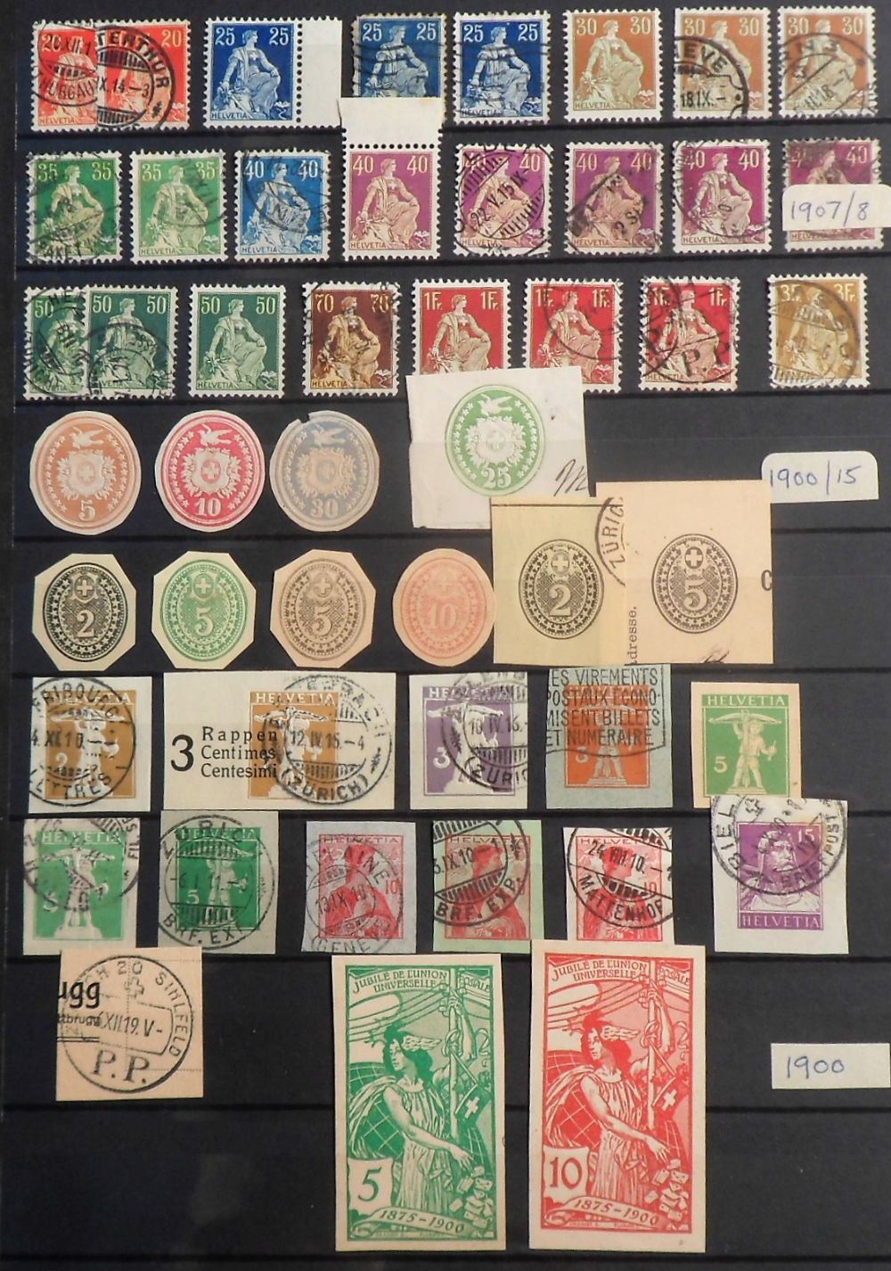 Stamps, Collection of Swiss 1850-1972 housed in a black stockbook together with a collection of - Image 5 of 8