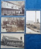 Postcards, 4 RPs of the interior and exterior of Hastings Tramways Power Station, showing complex