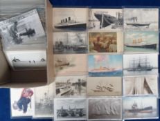 Postcards, Shipping and Boating, approx. 200 cards RPs, printed and artist drawn to include