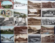 Postcards, Scotland, RPs, printed and artist drawn to include views of Leith, Oban, Inverary,