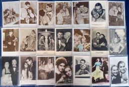 Postcards, Film Stars, a collection of 100+ cards, all showing Film Partners, many issued by Ross