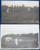 Tennis postcards, Tennis, rare pair of RP’s of The Cumberland Tournament 1908 and 1910, both sent