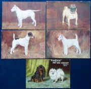 Postcards, Advertising, Spratts Dog Food, 4 Portrait Postcards of Champion Dogs (Pug, Wire Haired