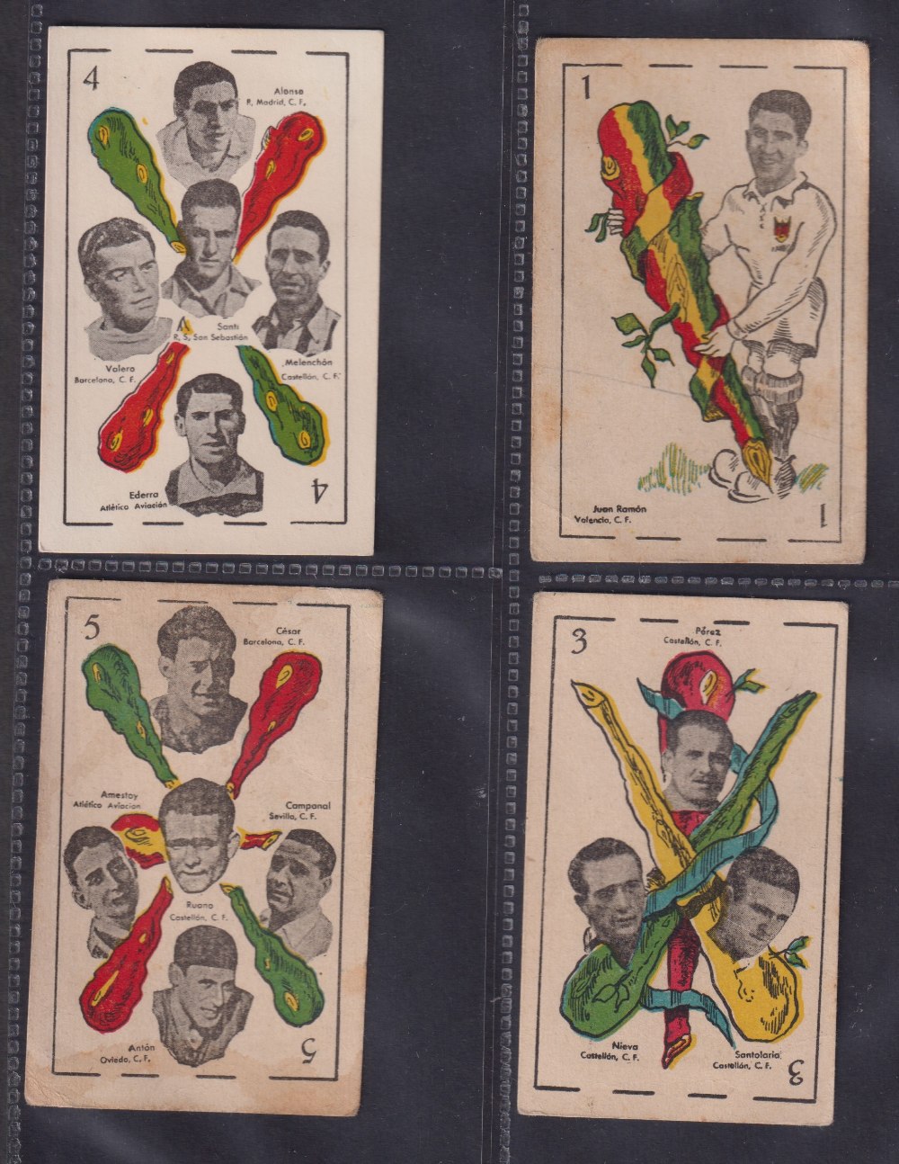 Trade cards, Spain, Universo, 38 different cards with Football Player portraits and artist-drawn