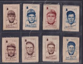 Tobacco silks, ATC, Baseball-Actress Series, Baseball Players, 16 different silks, all without the