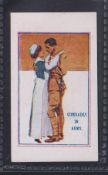 Trade card, Herbert Land, (Cycles), Army Pictures, Cartoons etc, type card, 'Comrades in Arms' (gd/