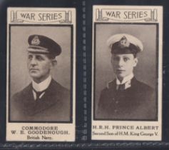 Cigarette cards, Webb & Rassell, Reigate, War Portraits, 2 cards, no 40, Commodore W E