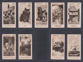 Trade cards, Typhoo, Calendar 1936, (22/25 un-numbered sepia folders) missing 'An Essex Garden', '