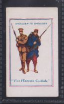Cigarette card, Whitfield's, Army Pictures, Cartoons etc, type card, 'Shoulder to Shoulder Vive L'