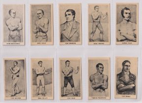 Trade cards, Cartledge, Famous Prize Fighters, (set, 50 cards) (few with sl marks, gen gd)