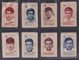 Tobacco silks, ATC, Baseball-Actress Series, Baseball Players, 16 different silks, all without the