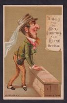 Trade card, H.J. Nicholson, Newton Abbot, advertising card 'Wishing You Merry Christmas and Happy