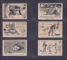 Cigarette cards, J.L.S.Tobacco, Boer War Cartoons, 6 different cards, 'Lest they Forget', 'To the