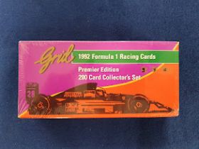 Trade cards, Grid, 1992 Formula 1 Racing Cards Premier Edition, 200 card set in sealed box of