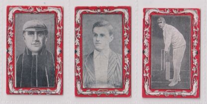 Cigarette cards, Wills, (Australia), Australian & South African Cricketers, Havelock backs, 3 cards,