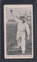 Cigarette card, Faulkner's, Cricketers Series, type card, no 18, Mr S M J Woods, Somerset (sl
