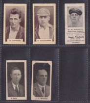 Trade cards, Australia, Cricket, 5 scarce type cards, Morrows, Dinkum Sports-Cricketers, Series No