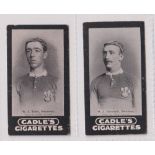 Cigarette cards, Cadle's, Footballer's, 2 cards, W J Bancroft & W J Trew, both Swansea (gd)