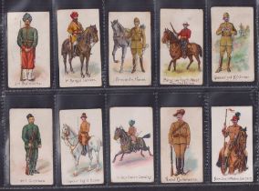 Cigarette cards, Hill's, Colonial Troops (Leading Lines) (13/30) and (Badminton Mixture) (6/30) (all