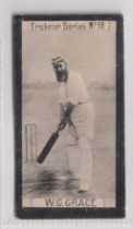 Cigarette card, Clarke's Cricketers Series, type card, no 19, W G Grace (possible sl trim)