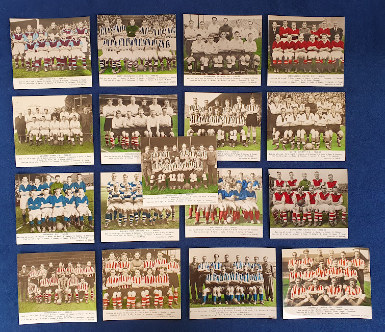 Trade cards, Sport, Football Teams, 1949/50, a collection of 37 hand coloured team group photos - Image 2 of 2