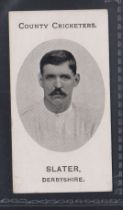 Cigarette card, Taddy, County Cricketers, Derbyshire, type card, Slater (gd)