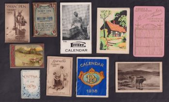 Trade cards, Calendars, a collection of 10 calendars & diaries, Oldham Furnishing Co 1899, R.