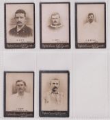 Cigarette cards, Football, Ogden's, Guinea Golds, Footballers, Base M, 5 cards, A Scott, Notts