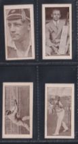 Trade cards, Australia, Cricket, Allen's, Bradman's Records, (Brown board), 4 cards, nos 10, 12,