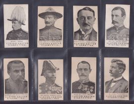 Cigarette cards, H C Lloyd, Devon Footballers & Boer War Celebrities, 'M' size, 16 different cards