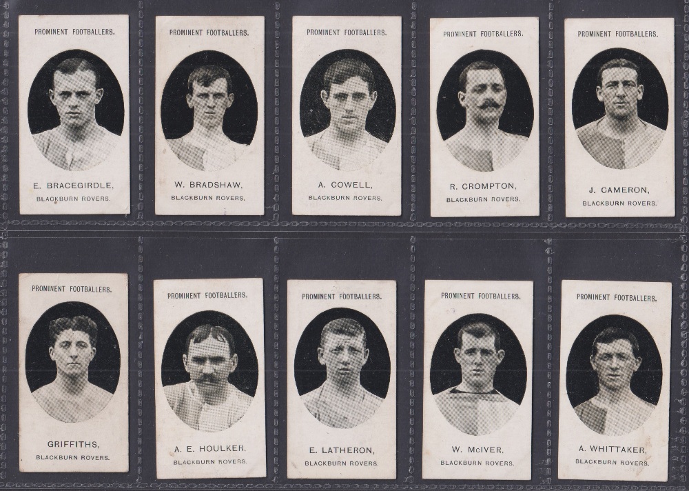 Cigarette cards, Taddy, Prominent Footballers, (No Footnote), Blackburn Rovers, 10 cards (mixed