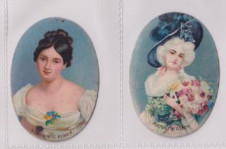 Cigarette cards, Wills, Miniatures (Metal), 'Marguerite Power ' & 'Portrait of a Lady' (different) (