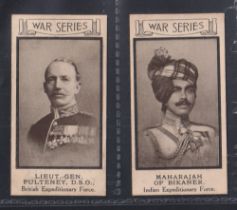 Trade cards, Whate's Chocolates, War Portraits, 2 cards, no 37, Maharajah of Bikaner & no 38,
