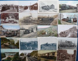 Postcards, Rail, a Welsh railway selection of approx. 34 cards, with RPs of train disaster at